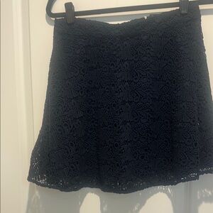 Club Monaco Navy Mini A-line Lace Skirt